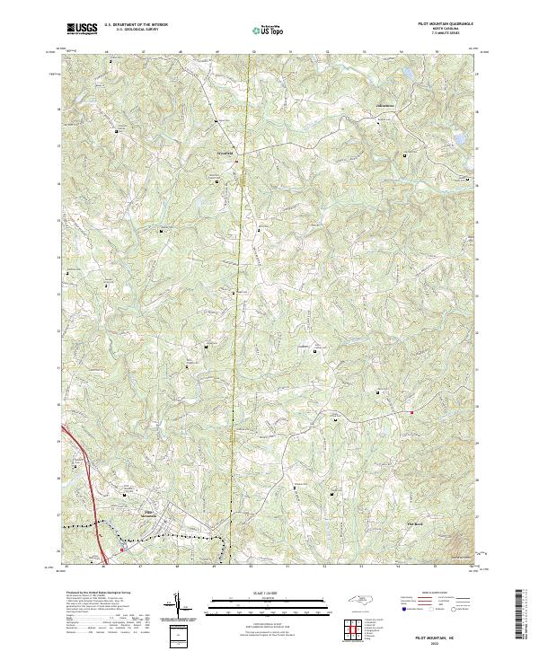 Pilot Mountain 2022 topographic map thumbnail
