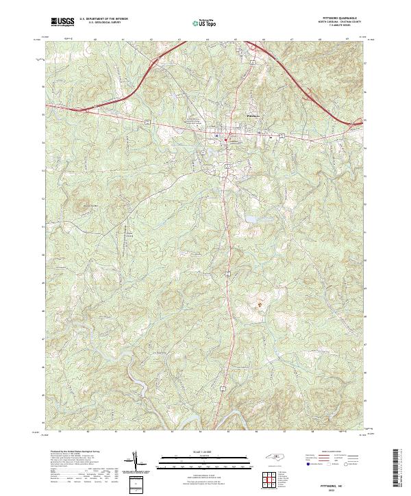 Pittsboro topographic map thumbnail