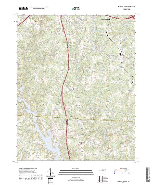 Pleasant Garden topographic map thumbnail