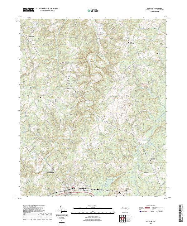 Polkton 2022 topographic map thumbnail