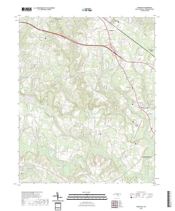 Powhatan 2022 topographic map thumbnail