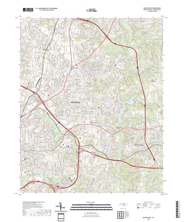 Raleigh East topographic map thumbnail