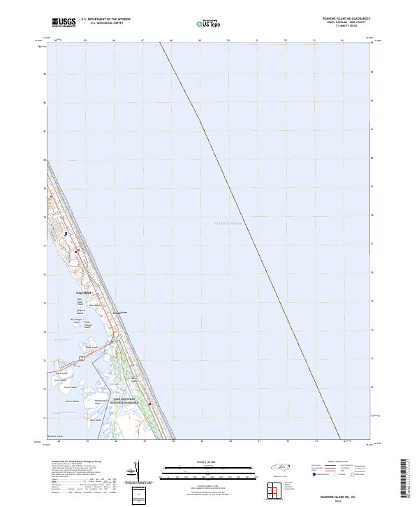 Roanoke Island NE topographic map thumbnail