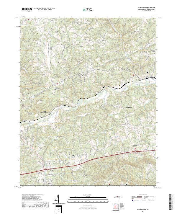 Roaring River 2022 topographic map thumbnail