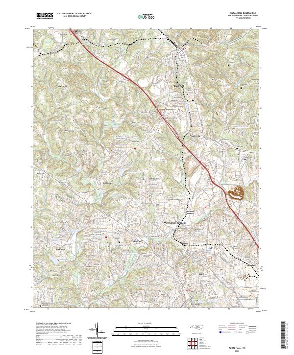 Rural Hall topographic map thumbnail