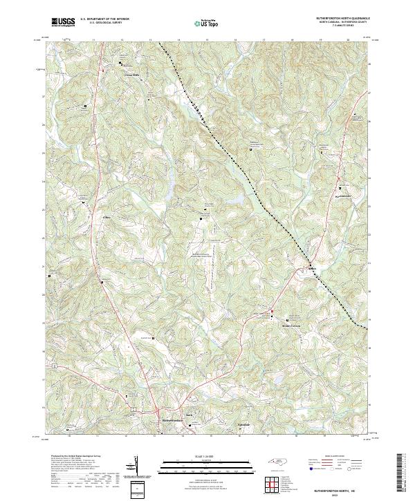 Rutherfordton North topographic map thumbnail