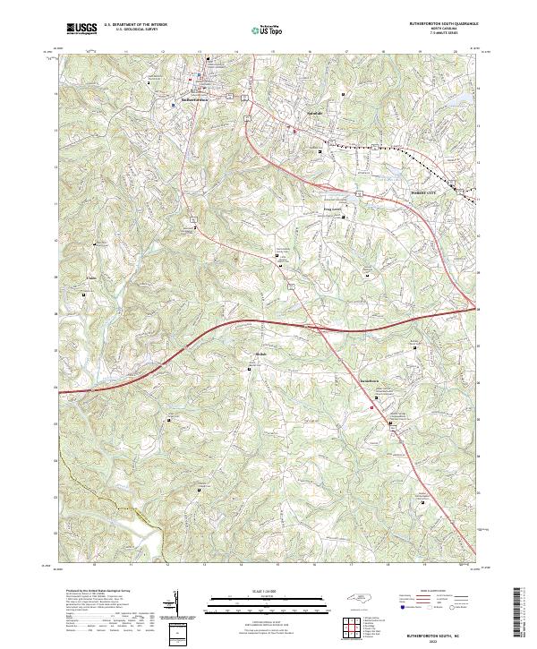 Rutherfordton South topographic map thumbnail
