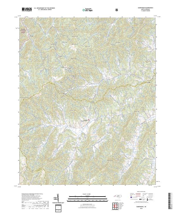 Sandymush 2022 topographic map thumbnail