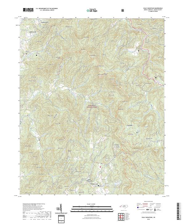 Scaly Mountain 2022 topographic map thumbnail