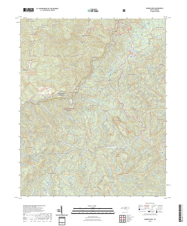 Shining Rock 2022 topographic map thumbnail