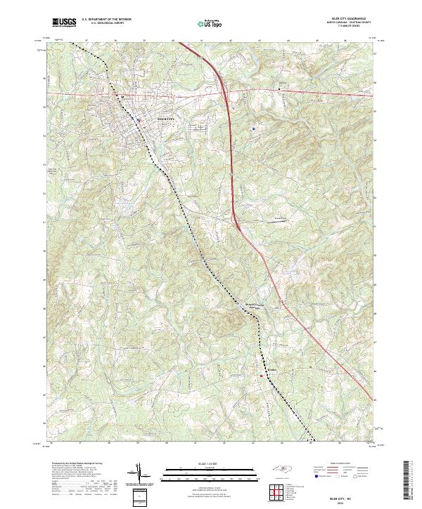 Siler City topographic map thumbnail