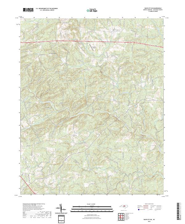 Siler City NE topographic map thumbnail