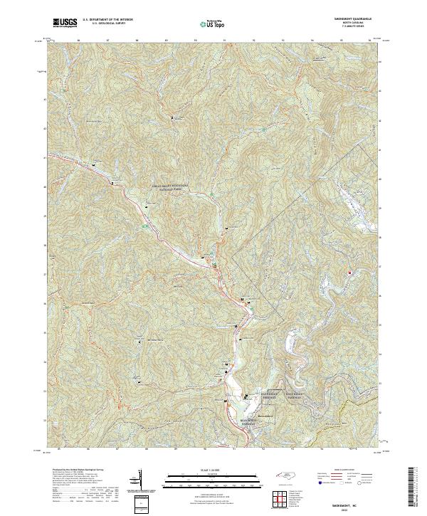 Smokemont topographic map thumbnail