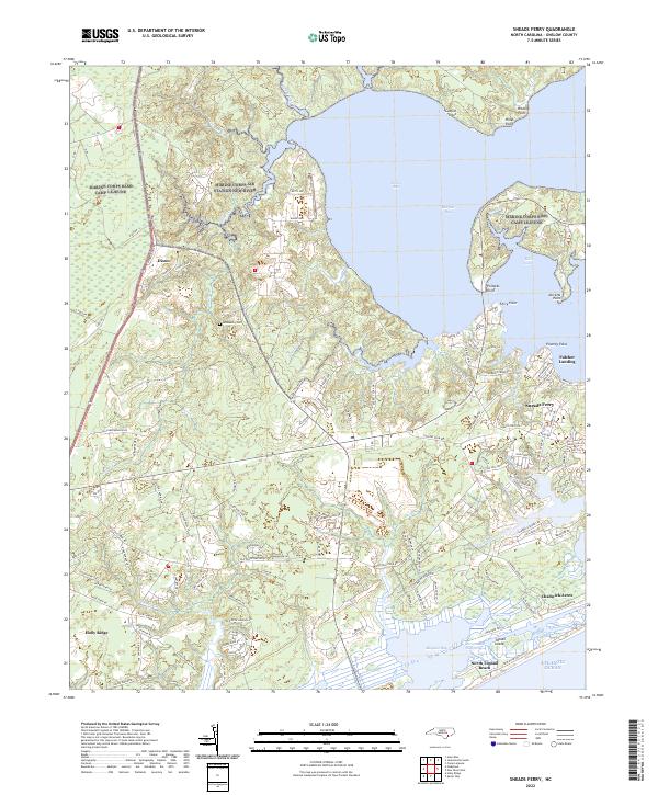 Sneads Ferry 2022 topographic map thumbnail
