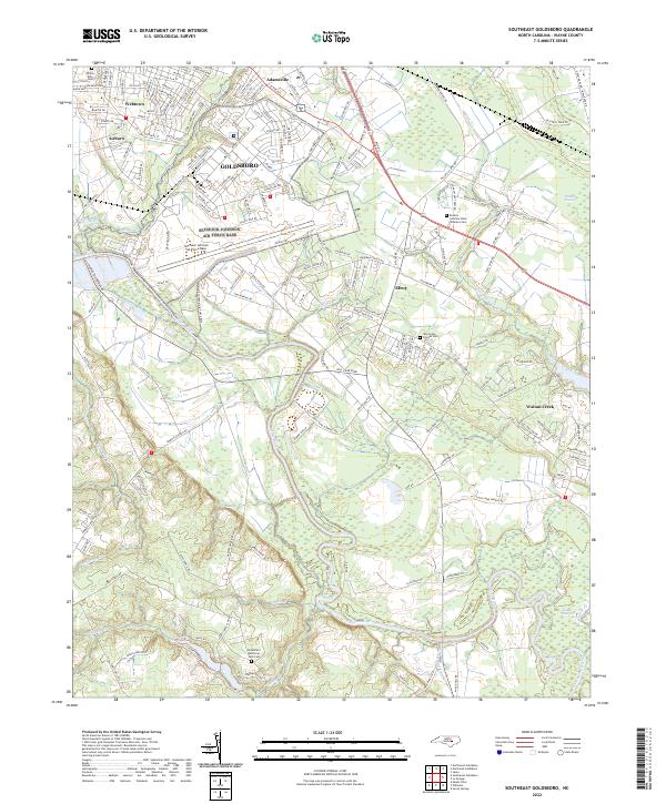 Southeast Goldsboro topographic map thumbnail