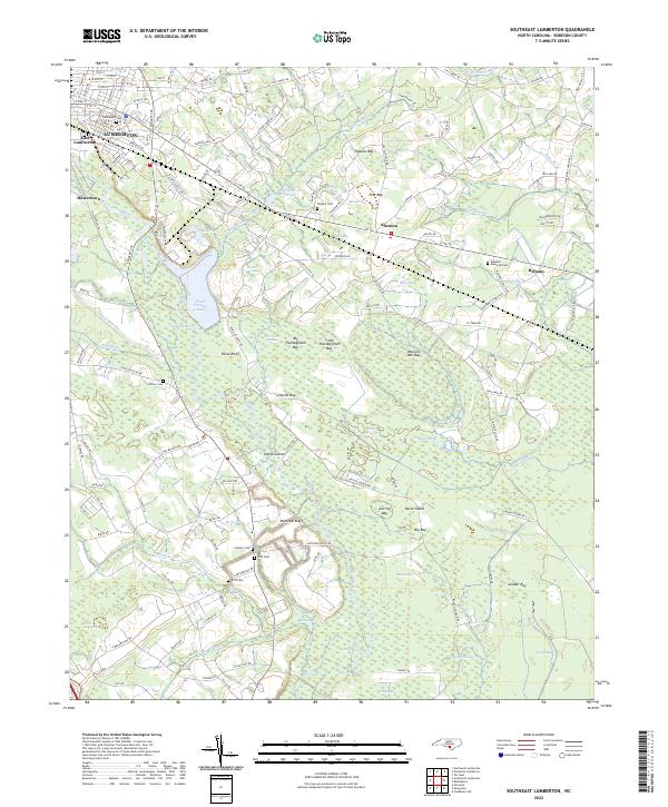 Southeast Lumberton topographic map thumbnail