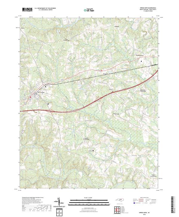 Spring Hope 2022 topographic map thumbnail