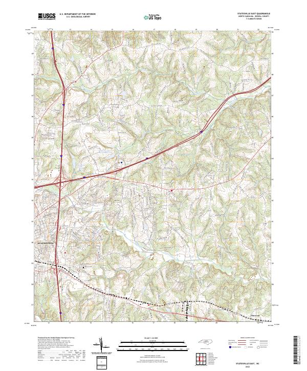 Statesville East topographic map thumbnail