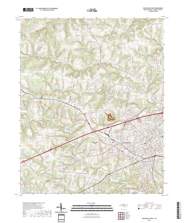 Statesville West topographic map thumbnail