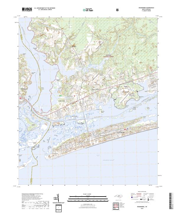 Swansboro 2022 topographic map thumbnail