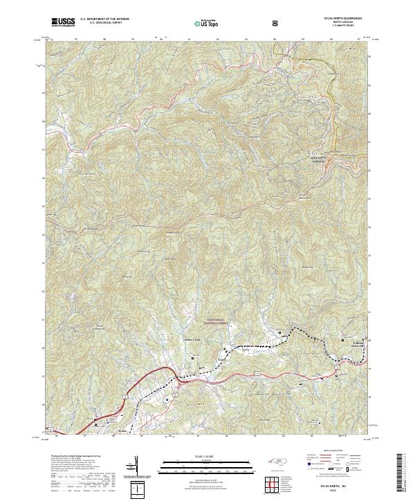 Sylva North 2022 topographic map thumbnail