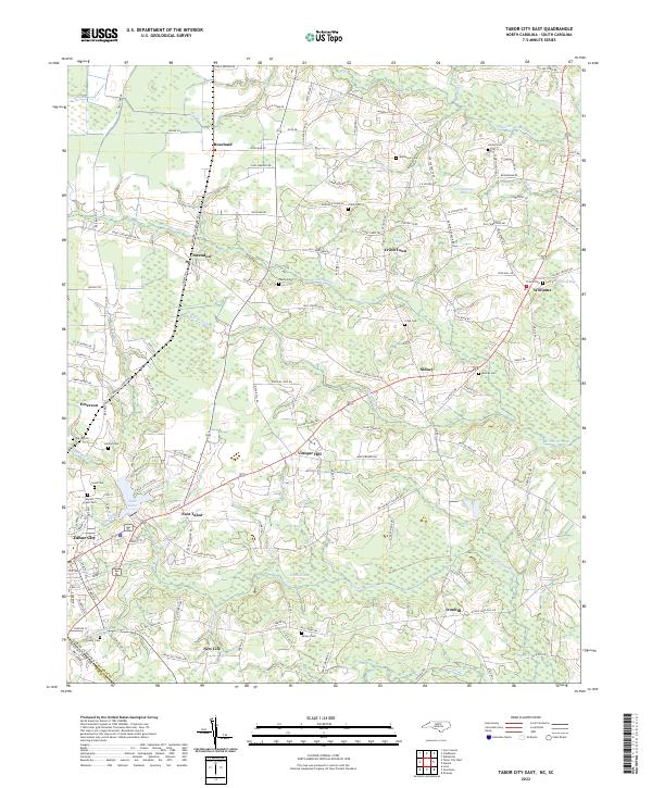 Tabor City East topographic map thumbnail