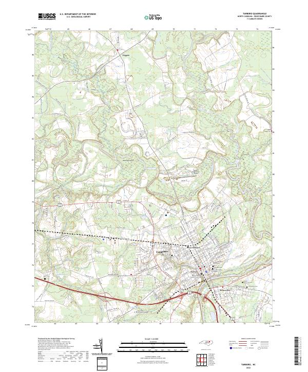 Tarboro 2022 topographic map thumbnail