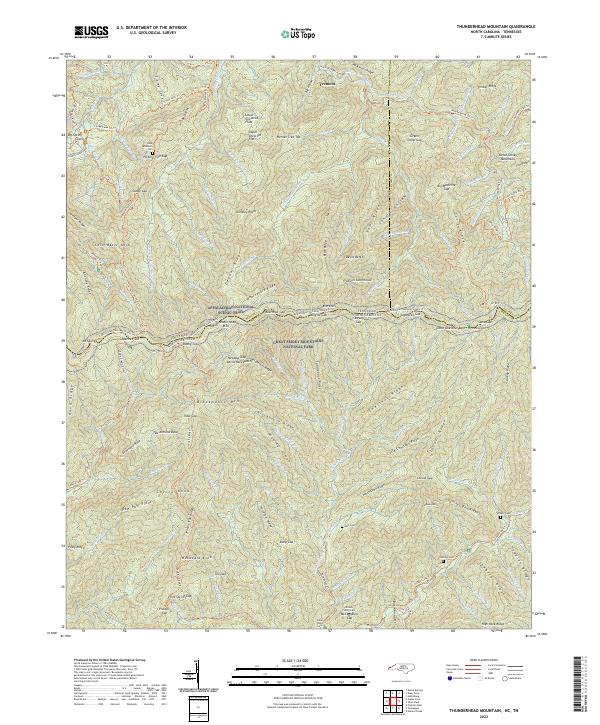 Thunderhead Mountain 2022 topographic map thumbnail