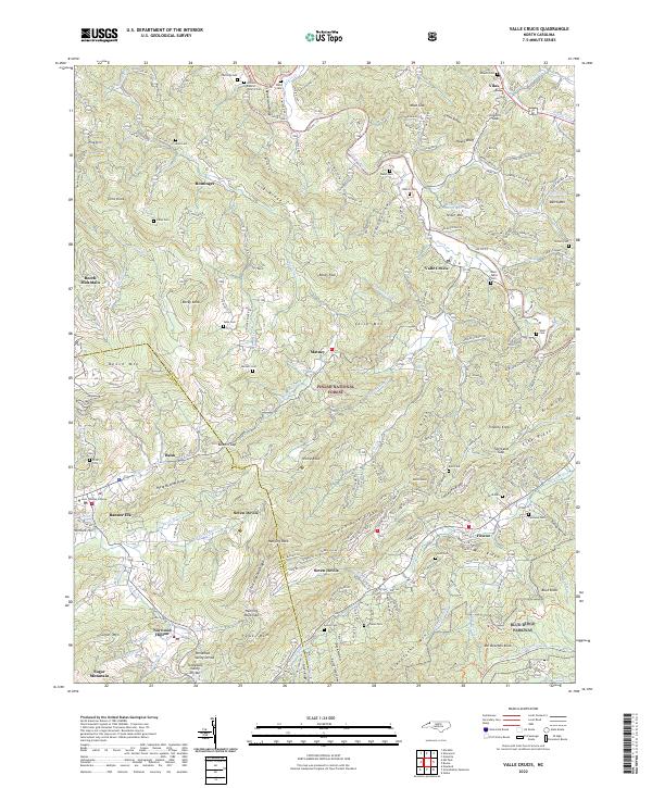 Valle Crucis topographic map thumbnail