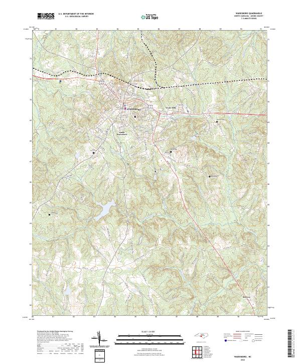 Wadesboro topographic map thumbnail