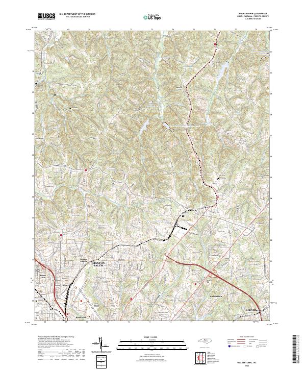 Walkertown 2022 topographic map thumbnail