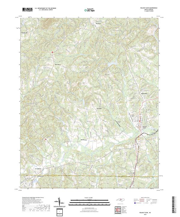 Walnut Cove 2022 topographic map thumbnail