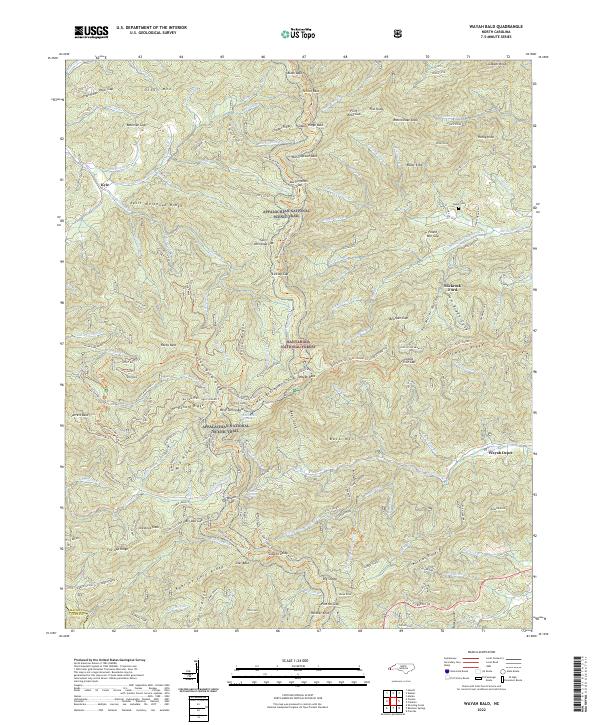 Wayah Bald topographic map thumbnail