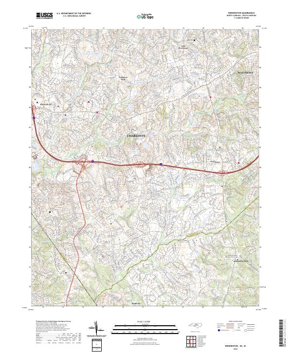 Weddington topographic map thumbnail