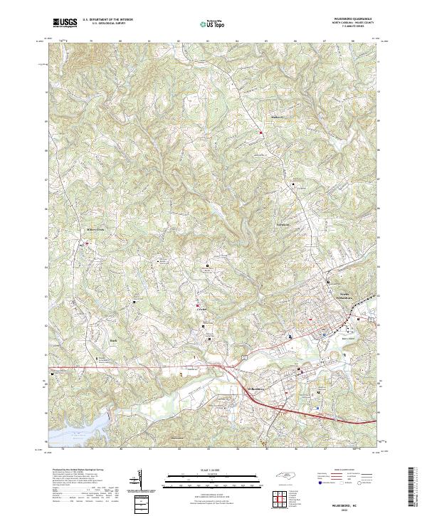 Wilkesboro topographic map thumbnail