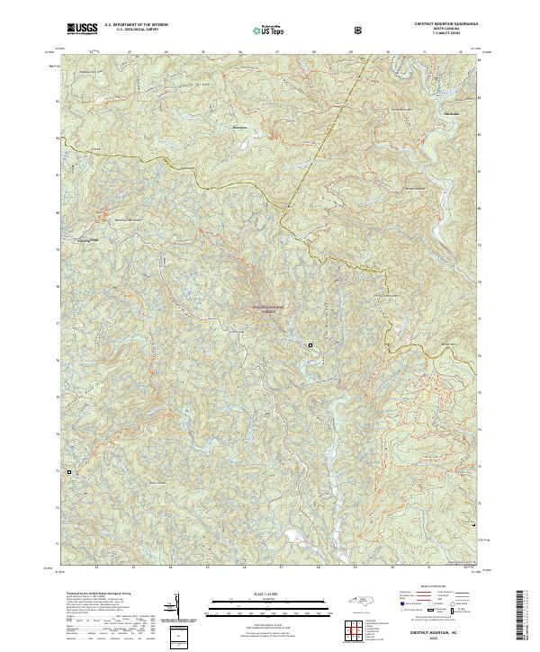 Chestnut Mountain topographic map thumbnail
