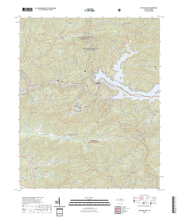 Fontana Dam topographic map thumbnail