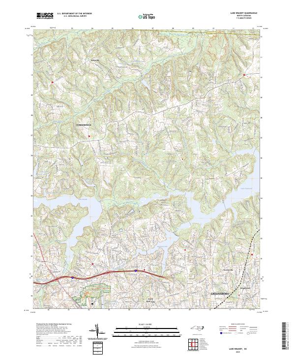 Lake Brandt topographic map thumbnail