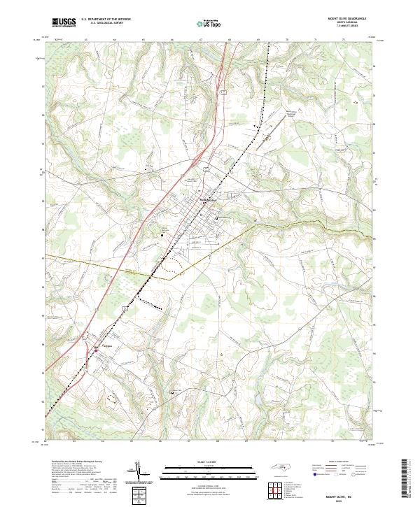 Mount Olive 2022 topographic map thumbnail