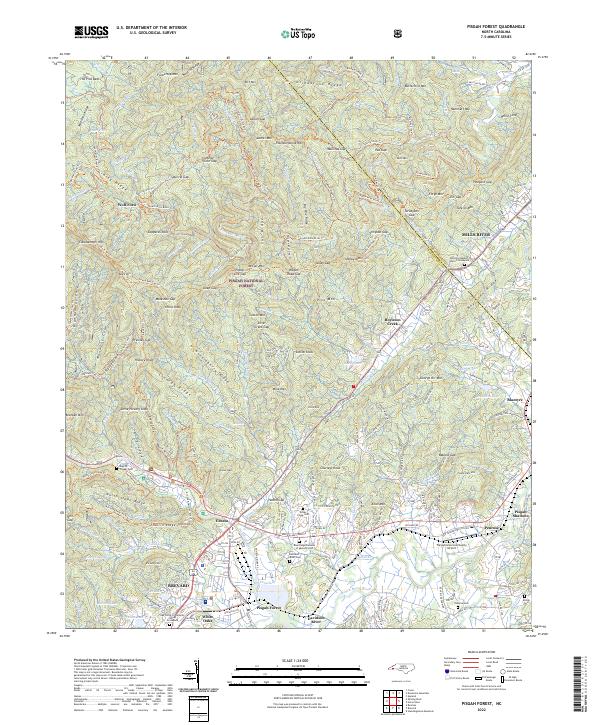 Pisgah Forest topographic map thumbnail