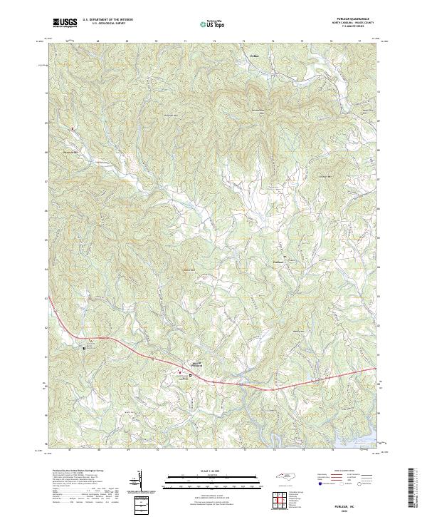 Purlear 2022 topographic map thumbnail