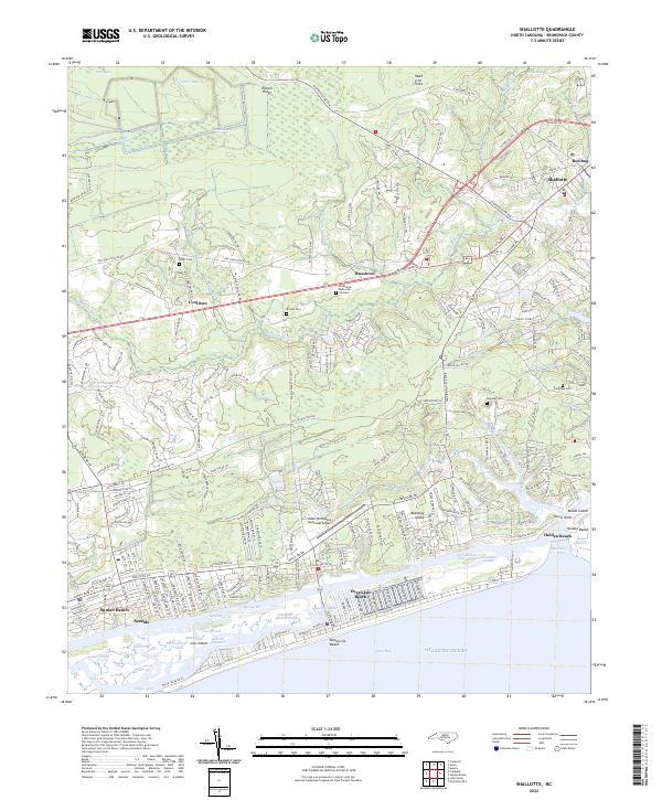 Shallotte topographic map thumbnail