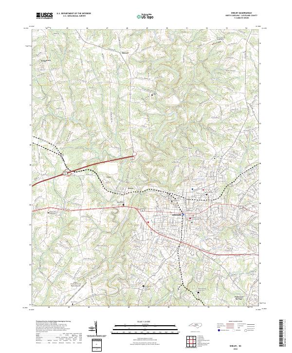 Shelby 2022 topographic map thumbnail