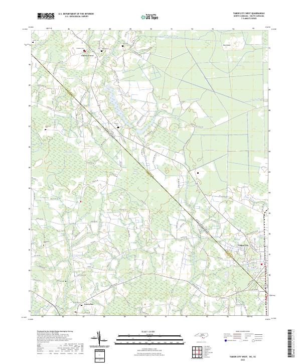Tabor City West topographic map thumbnail