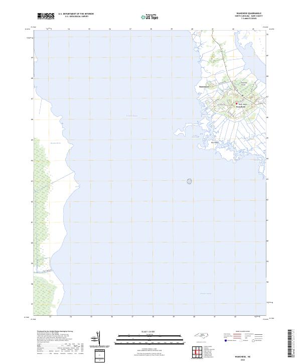 Wanchese 2022 topographic map thumbnail