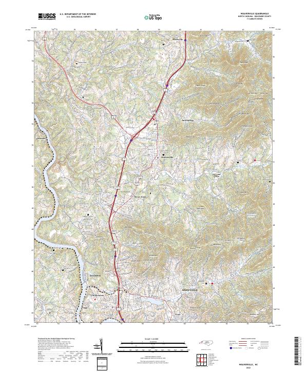 Weaverville 2022 topographic map thumbnail