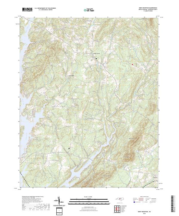 Grist Mountain topographic map thumbnail