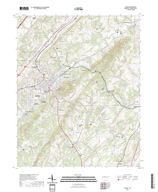 Athens topographic map thumbnail