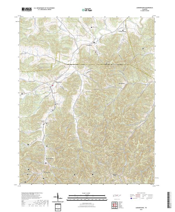 Auburntown topographic map thumbnail