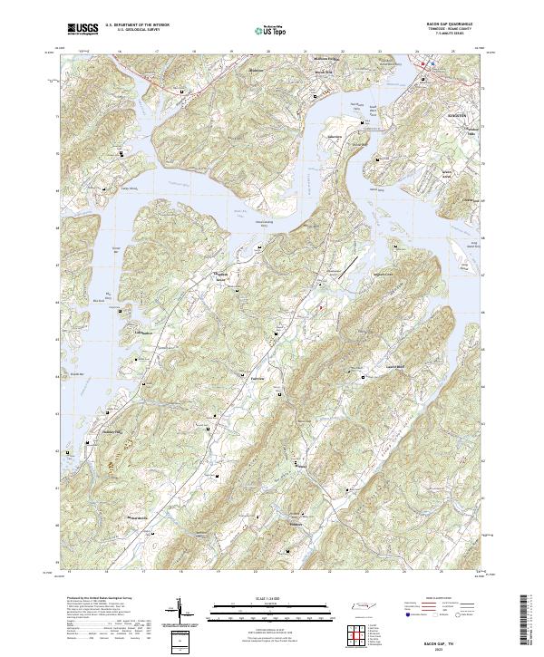 Bacon Gap topographic map thumbnail
